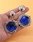 Fashion Sapphire Blue Full Diamond Decorated Earrings