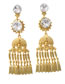 Fashion Red+gold Color Diamond Decorated Earrings