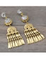 Fashion Red+gold Color Diamond Decorated Earrings