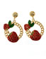 Fashion Red Diamond Decorated Earrings