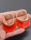 Fashion Red Pure Color Decorated Earrings