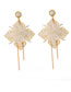 Fashion White+gold Color Flower Shape Decorated Earrings