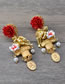 Fashion Red Flower Shape Decorated Earrings