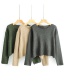 Fashion Green Pure Color Decorated Sweater
