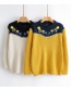 Fashion Yellow Flower Pattern Decorated Sweater