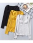 Fashion Yellow Pure Color Decorated Shirt
