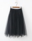 Fashion Coffee Pure Color Decorated Skirt