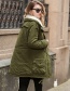 Fashion Olive Pure Color Design Cotton-padded Clothes