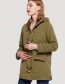 Fashion Olive Horns Buckle Design Cotton-padded Clothes