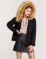 Fashion Black Fur Collar Design Cotton-padded Clothes