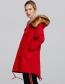 Fashion Red Fur Collar Design Cotton-padded Clothes
