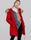 Fashion Red Fur Collar Design Cotton-padded Clothes