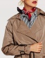 Fashion Khaki Buttons Decorated Pure Color Windbreaker