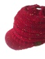 Fashion Red Label Decorated Hollow Out Knitted Hat