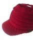 Fashion Pink Pure Color Decorated Knitted Hat
