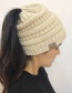 Fashion Black Label Decoratedpure Color Knitted Hat