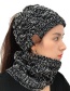Fashion Black Hollow Out Design Knitted Hat&scarf