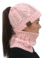 Fashion Khaki Hollow Out Design Knitted Hat&scarf