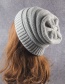 Fashion Light Gray Pure Color Decorated Knitted Hat
