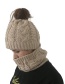 Fashion Beige Hemp Flowers Shape Design Hat&scarf