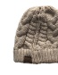 Fashion Beige Label Decorated Pure Color Knitted Hat