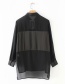 Fashion Black Pure Color Design Long Sleeves Shirt