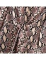 Fashion Brown Snake Pattern Long Sleeves Dress