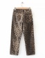 Fashion Brown Leopard Pattern Decorated Pants