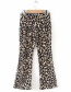 Fashion Brown Leopard Pattern Decorated Loose Pants