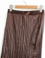 Fashion Brown Pure Color Decorated Simple Skirt