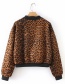 Fashion Khaki Leopard Pattern Decorated Coat