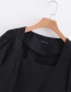 Fashion Black Pure Color Decorated Shirt