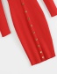 Fashion Red Strapless Design Pure Color Dress