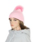 Fashion Pink Pom Ball Decorated Pure Color Hat