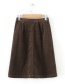 Fashion Dark Green Pure Color Decorated Skirt