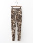 Fashion Brown Leopard Pattern Decorated Trousers