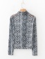 Fashion Gray Snake Pattern Decorated Sweater