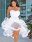 Fashion White Pure Color Decorated Dress