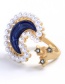 Fashion Blue Moon Shape Decorated Ring