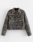 Fashion Gray+black Grid Pattern Decorated Casual Jacket