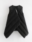 Fashion Black Pure Color Design Sleeveless Cotton Vest