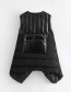 Fashion Black Pure Color Design Sleeveless Cotton Vest