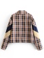 Fashion Multi-color Grid Pattern Decorated Long Sleeves Coat