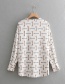 Fashion White Chains Pattern Decorated Long Sleeves Smock
