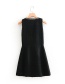 Fashion Black V Neckline Design Sleeveless Dress
