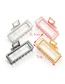Elegant Silver Color Hollow Out Design Square Shape Hair Claw (large)