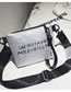 Fashion White Letter Pattern Decorated Pure Color Bag