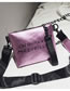 Fashion Purple Letter Pattern Decorated Pure Color Bag