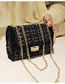 Fashion Black Grid Shape Design Pure Color Shoulder Bag