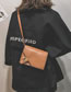 Fashion Brown Rivets Decorated Pure Color Shoulder Bag